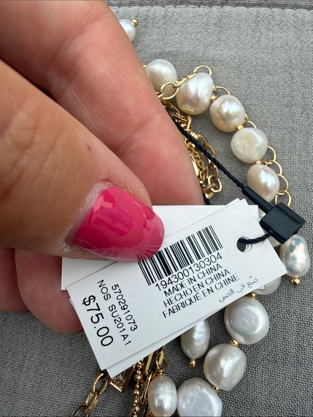 Convirtable White House Black Market Gold and White Multi-Strand Pearl Necklace - Picture 4 of 5